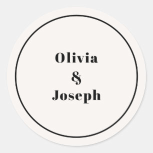 OLIVIA Modern Ivory Classic Round Sticker