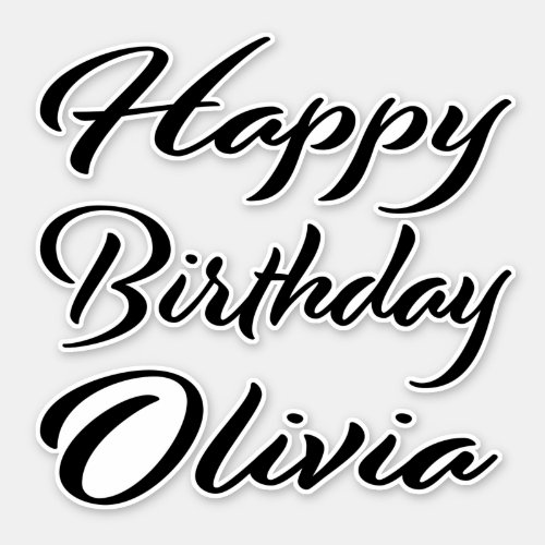 Olivia Name First name black Sticker Birthday