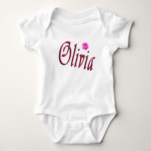 Olivia Name Logo Baby Bodysuit