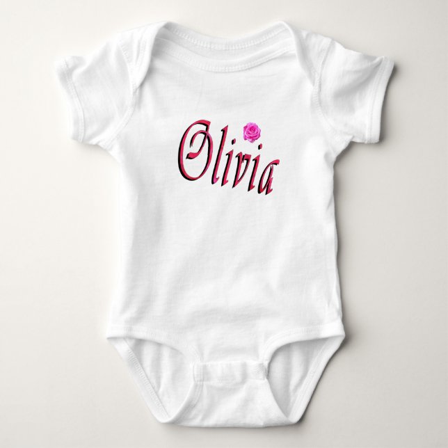 Olivia Name Logo, Baby Bodysuit (Front)