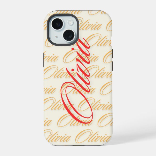 Olivia Name Pattern Design Iphone Case (Back)
