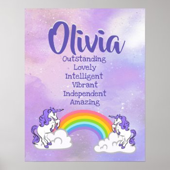 Olivia Name Poster by SjasisDesignSpace at Zazzle