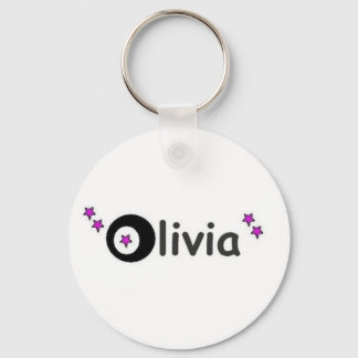 olivia name with stars keychain