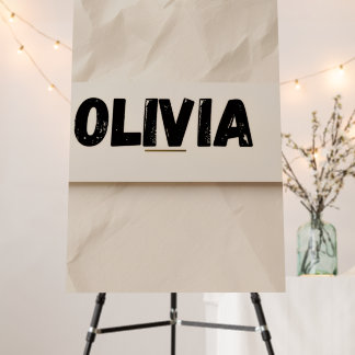 Olivia Neutral Aesthetic Name Poster – Personalize