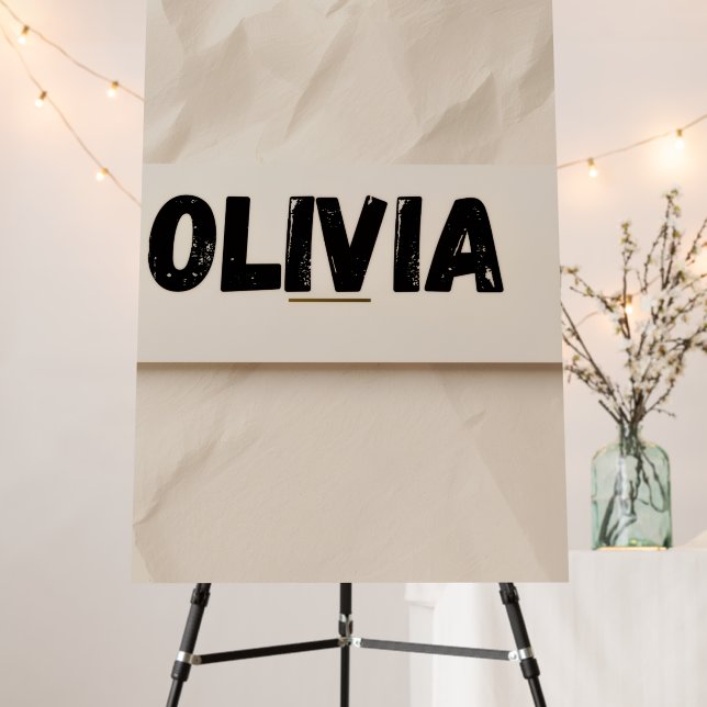 Olivia Neutral Aesthetic Name Poster – Personalize (In Situ (Stand))