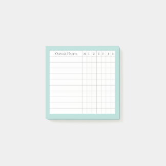 Olivia Personalized Habit Tracker in Spa Post-it Notes