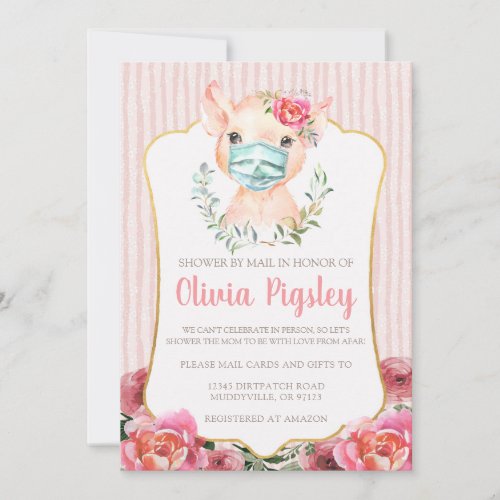 Olivia Pigsley Baby Shower by Mail Invitation