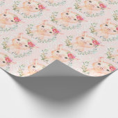 Olivia Pigsley Blush Pink Wrapping Paper (Corner)