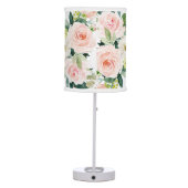 Olivia Pigsley Cute Pig with Blush Roses | Nursery Table Lamp (Back)
