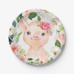 Olivia Pigsley Pig 7&quot; Dessert Plate - Baby Shower