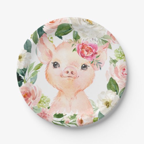 Olivia Pigsley Pig 7 Dessert Plate _ Baby Shower