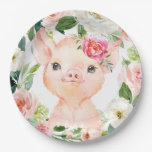 Olivia Pigsley Pig 9&quot; Dessert Plate - Baby Shower