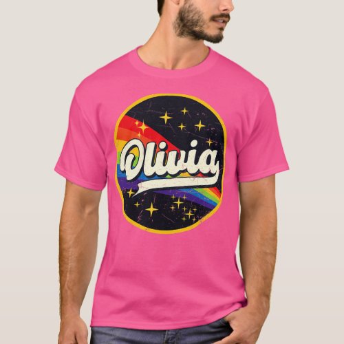 Olivia Rainbow In Space Vintage GrungeStyle T_Shirt