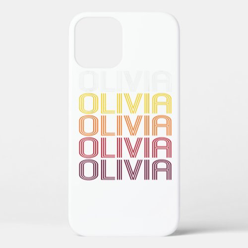 Olivia Retro Wordmark Pattern   Vintage Style  iPhone 12 Case