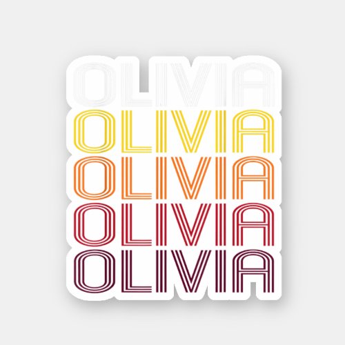 Olivia Retro Wordmark Pattern   Vintage Style  Sticker