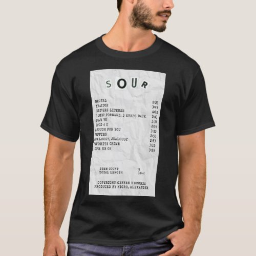 olivia rodrigo sour receipt Poster T_Shirt