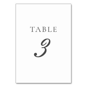 Olivia Simple Elegant Gray Wedding Table Number