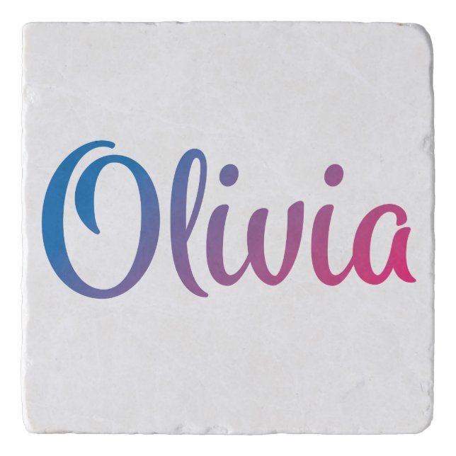 Olivia Stylish Cursive Trivet (Front)
