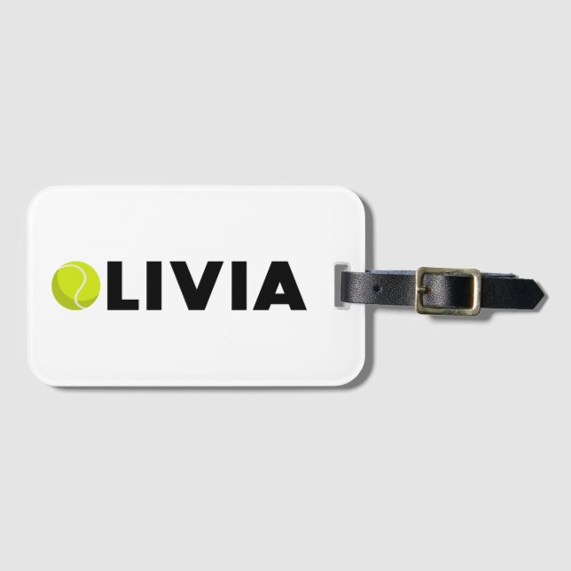 Olivia Tennis Luggage Tag (Front Horizontal)
