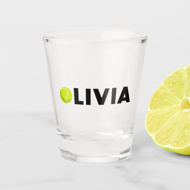 Olivia Tennis Shot Glass (Front)