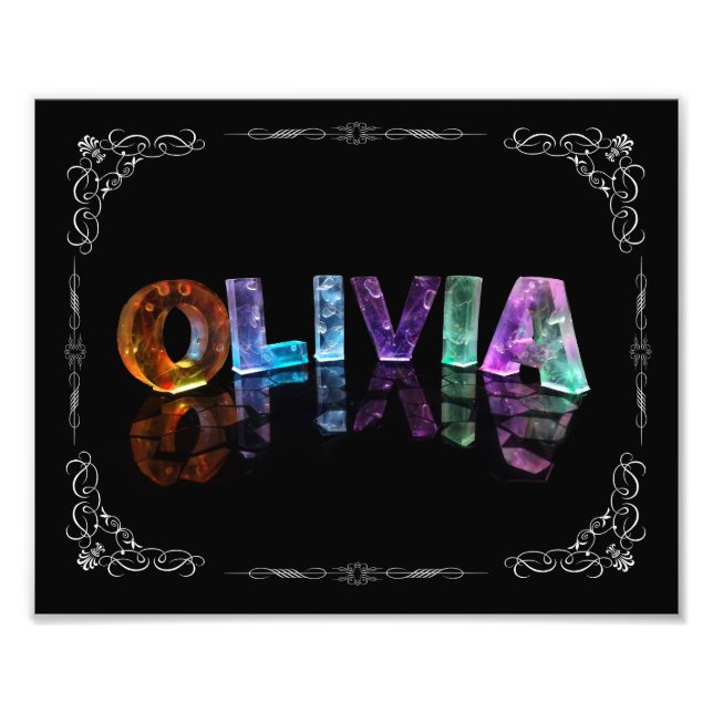 Olivia  - The Name Olivia in 3D Lights (Photograph Photo Print (Front)