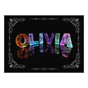 Olivia - The Name Olivia in 3D Lights (Photograph Photo Print