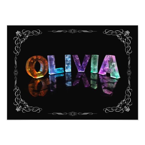 Olivia  _ The Name Olivia in 3D Lights Photograph Photo Print