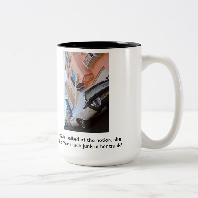 Olivia the Oldsmobile Two-Tone Coffee Mug (Right)