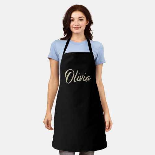 Olivia white gold Handwriting Kitchen apron