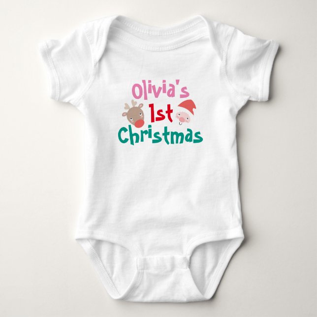 Olivia's First Christmas Baby Romper (Front)