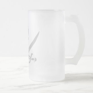 Ølkrus, grå frosted glass beer mug