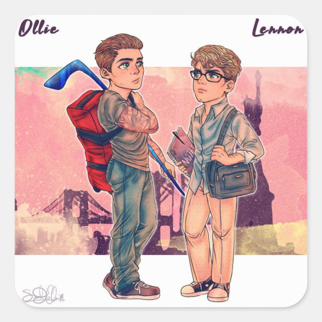 Ollie and Lennon Sticker (Front)