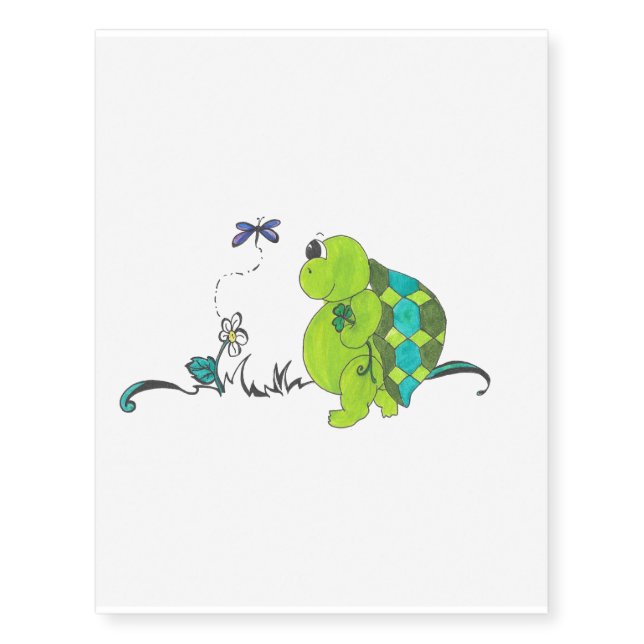 "Ollie" cartoon art by cfw Temporary Tattoos (Front)