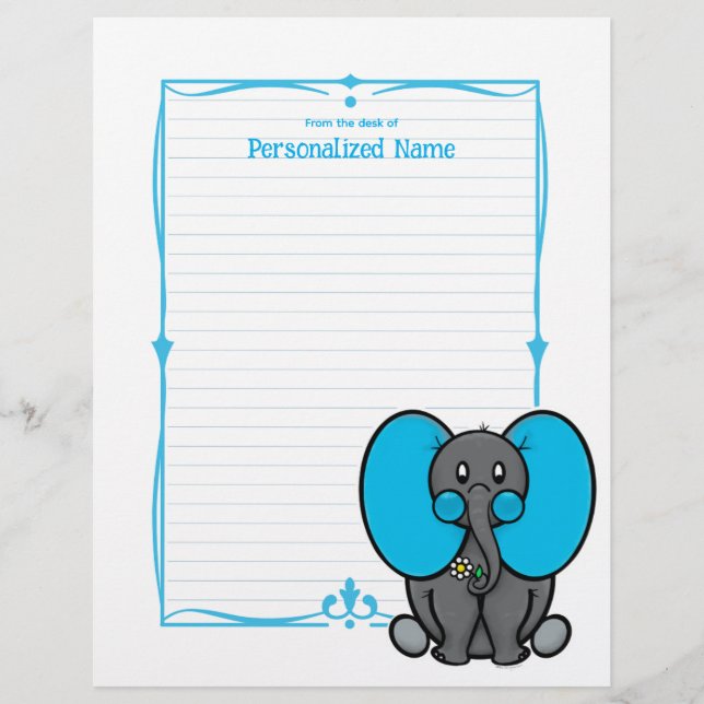 Ollie-Phant Blue Lined  Letterhead (Front)