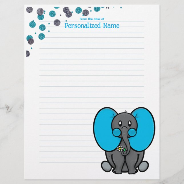 Ollie-Phant Dots Lined  Letterhead (Front)