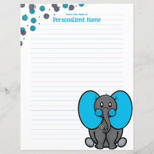 Ollie-Phant Dots Lined Paper Sheet