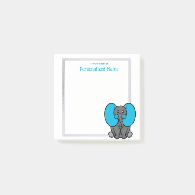 Ollie-Phant Grey Post-it Notes (Front)