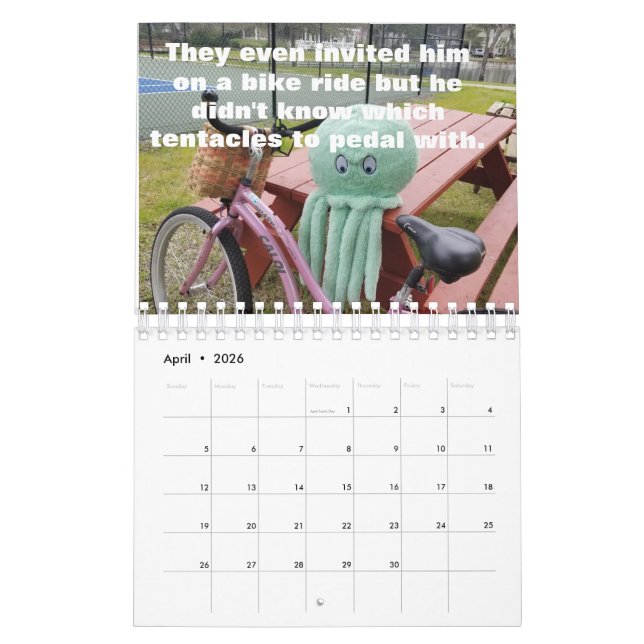 Ollie the Octopus Calendar (Apr 2026)