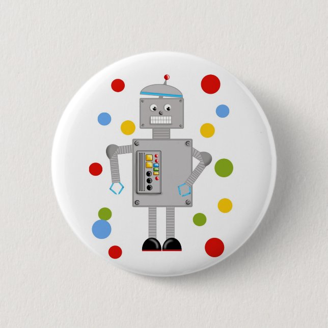 Ollie The Robot Button (Front)