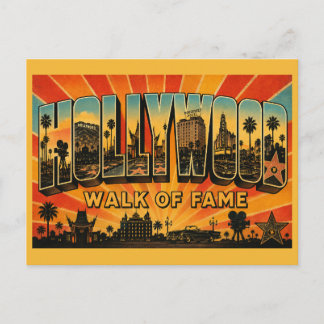 ollywood Walk of Fame California Movie Palace Postcard