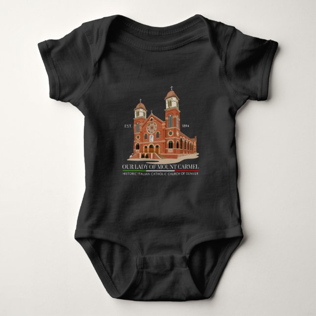OLMC Logo One-Piece Baby Bodysuit (Front)