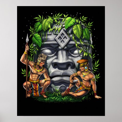 Olmec Head Warriors Poster