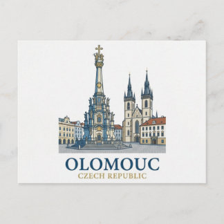 Olomouc Czech Republic Minimalist Travel Postcard