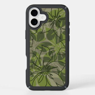 Olowalu Hibiscus Hawaiian Camo Aloha Olive iPhone 16 Plus Case