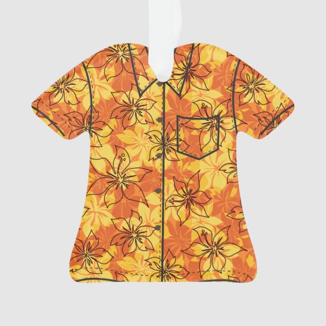 Olowalu Hibiscus Hawaiian Camo Aloha Shirt Ornament (Front)