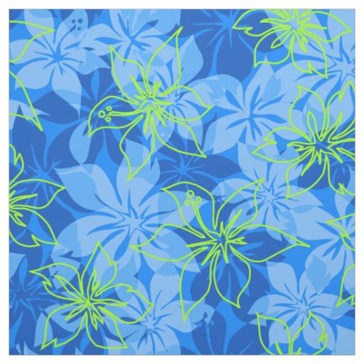 Olowalu Hibiscus Hawaiian Camo Aloha Shirt Print Fabric
