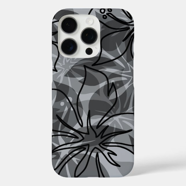 Olowalu Hibiscus Hawaiian Camo Gray Case-Mate iPhone Case (Back)