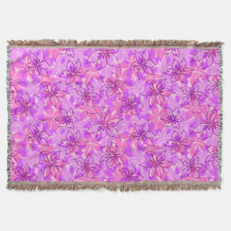 Olowalu Hibiscus Hawaiian Camo Throw Blankets