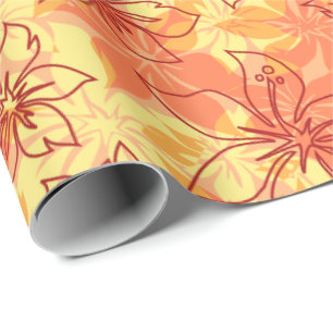 Olowalu Hibiscus Hawaiian Camo Wrapping Paper