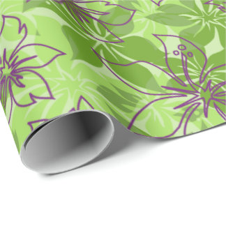 Olowalu Hibiscus Hawaiian Camo Wrapping Paper